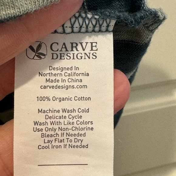 Carve Designs XL Green Striped Tee - Picture 3 of 6